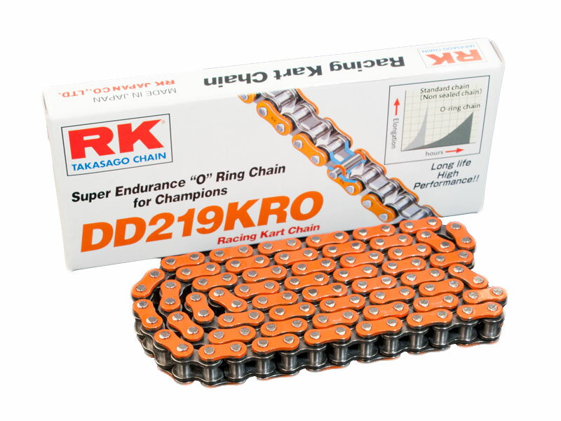 RK チェーン DD219 KRO ORANGE(オレンジ) Oリングチェーン レーシングカート専用