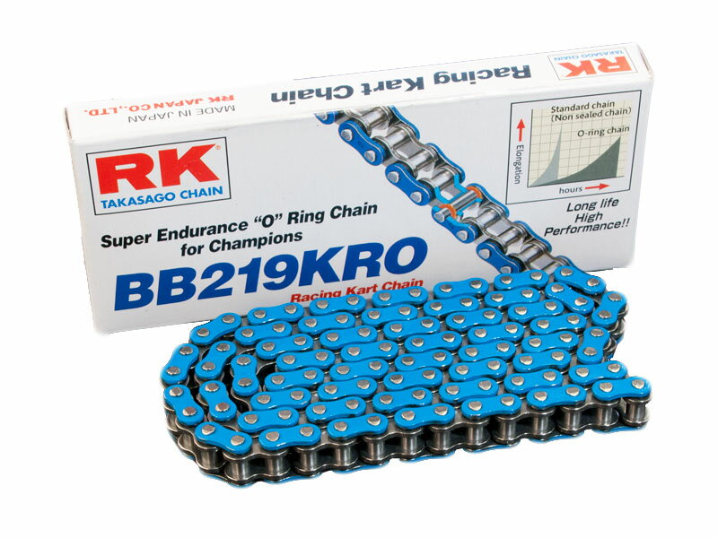 RK チェーン BB219 KRO BLUE(ブルー) Oリングチェーン レーシングカート専用