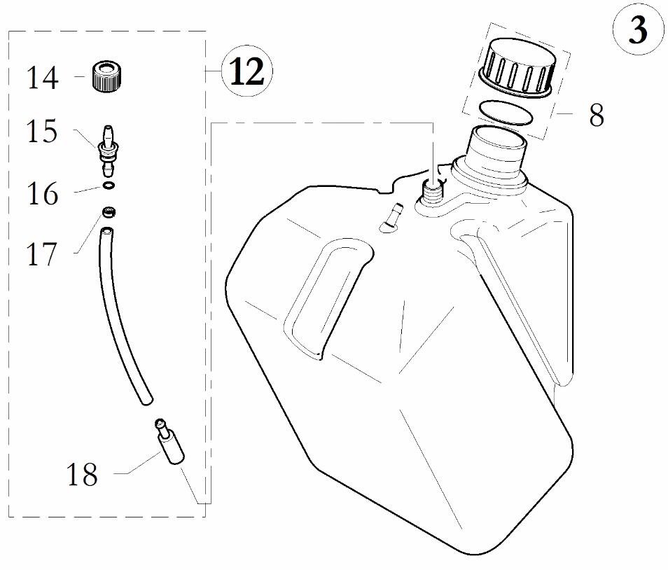 FREELINE フリーライン 燃料タンク ASSY 10L レーシングカート専用パーツ (10.7509.00)