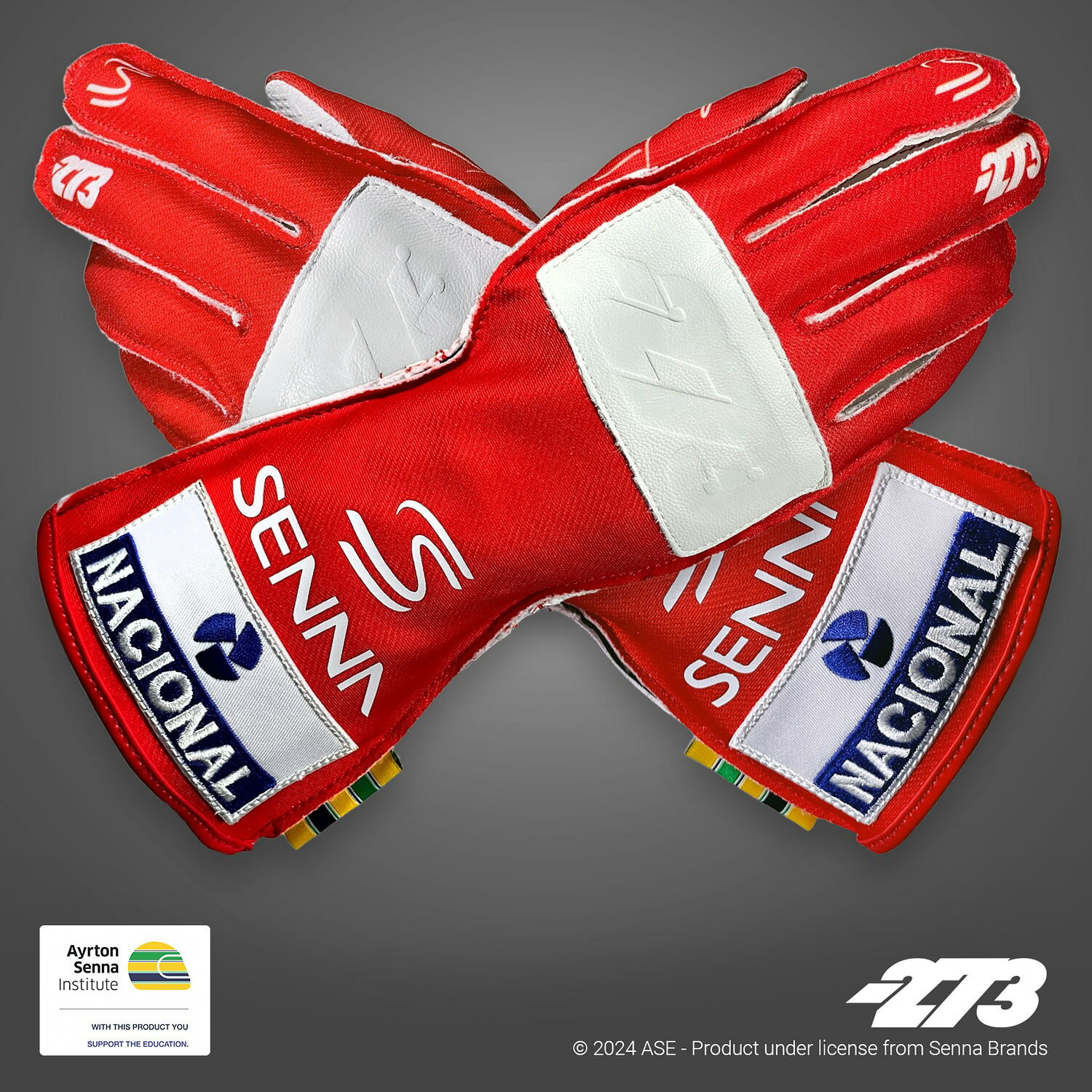 -273 レーシンググローブ AYRTON SENNA Red/White （アイルトン セナ モデル レッド） レーシングカート・走行会用グローブ MY2024