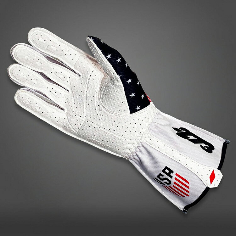-273 USA WHITE ホワイト 外縫い レーシンググローブ レーシングカート・走行会用...