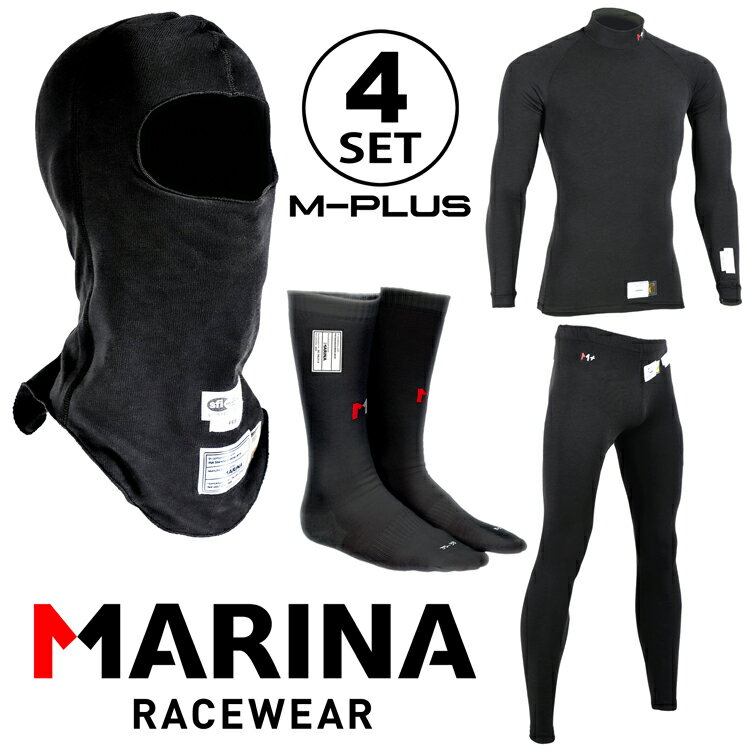 乐天商城 - monocolle MARINA M-PLUS インナーウェア 4点セット ブラック (フェイスマスク・トップ・パンツ・ソックス) FIA8856-2018公認モデル