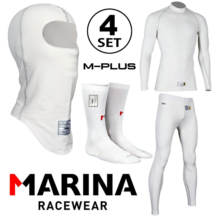 Rakuten - monocolle MARINA M-PLUS インナーウェア 4点セット ホワイト (フェイスマスク・トップ・パンツ・ソックス) FIA8856-2018公認モデル
