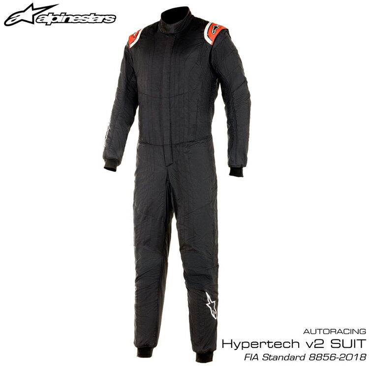 2020-23モデル アルパインスターズ HYPERTECH v2 SUIT ブラック×レッド (13) レーシングスーツ FIA8856-2018公認モデル AUTO RACING SU..