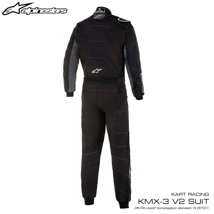 2020NEWモデル アルパインスターズ KMX-3 v2 SUIT ブラック×アンスラサイト (104) レーシングスーツ レーシングカート・走行会用 CIK FIA N/2013-1公認 (3351520-104)