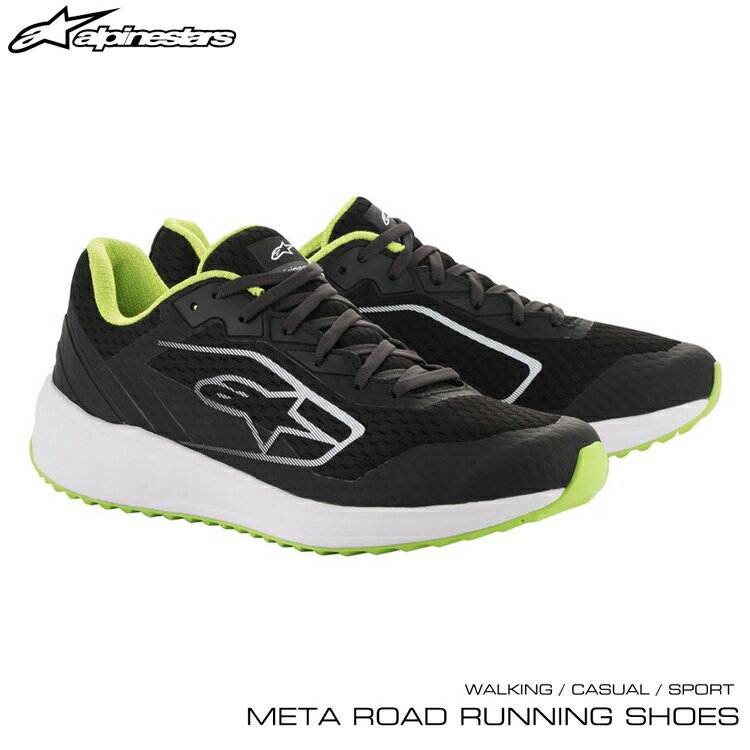 アルパインスターズ META ROAD RUNNING SHOES ブラック×ホワイト×グリーン(163) ウォーキング・カジュアル・スポーツシューズ (2654520..