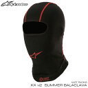 アルパインスターズ KX V2 SUMMER BALACLAVA フェイスマスク ブラック×レッド(13) 1ホール　レーシングカート・走行会用 (4756521-13) MY2021