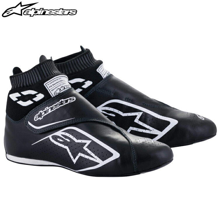 アルパインスターズ レーシングシューズ SUPERMONO V2 SHOES ブラック×ホワイト (12) FIA8856-2018公認モデル AUTO RACING SHOES (2716..