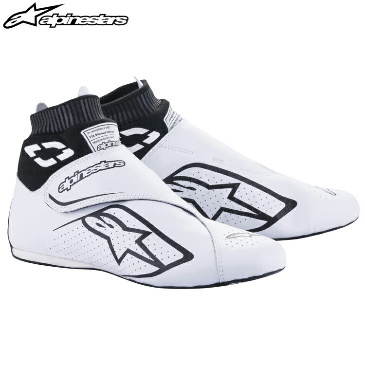 アルパインスターズ レーシングシューズ SUPERMONO V2 SHOES ホワイト×ブラック (21) FIA8856-2018公認モデル AUTO RACING SHOES (2716..