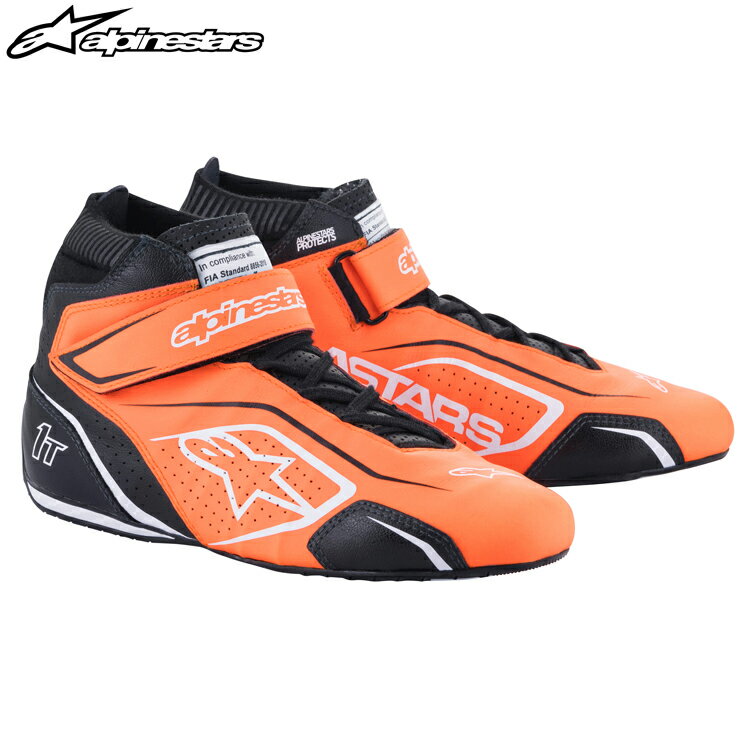 アルパインスターズ レーシングシューズ TECH1 T v3 SHOES オレンジ×ブラック×ホワイト (4512) FIA8856-2018公認モデル AUTO RACING SH..