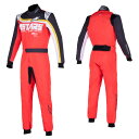 2024NEWモデル アルパインスターズ KMX-9 V3 GRAPHIC2 SUIT レッド×ブラック×ブラウン(3008)レーシングスーツ レーシングカート用 FIA ..