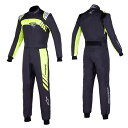 アルパインスターズ KMX-9 V3S SUIT GRAPHIC3 ブラック×イエロー(155) キッズ・ジュニアサイズ レーシングスーツ レーシングカート用 FIA 8877-2022 Grade1 Homologation Standard (3356924-155) MY2024