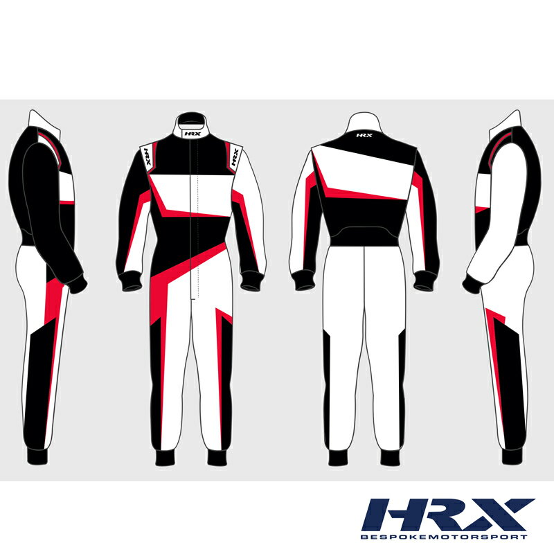 HRX レーシングスーツ ZERO ICON ゼロアイコン ホワイト×ブラック×レッド FIA8856-2018公認 IITALY (HRX-2306RD)