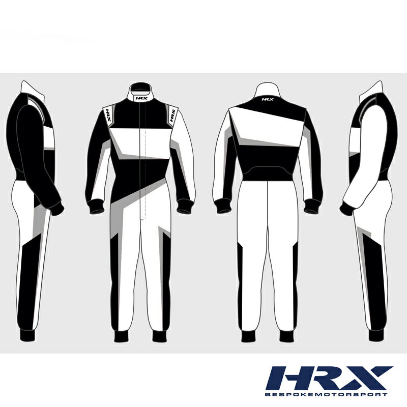 HRX レーシングスーツ ZERO ICON ゼロアイコン ホワイト×ブラック×グレー FIA8856-2018公認 IITALY (HRX-2306GY)