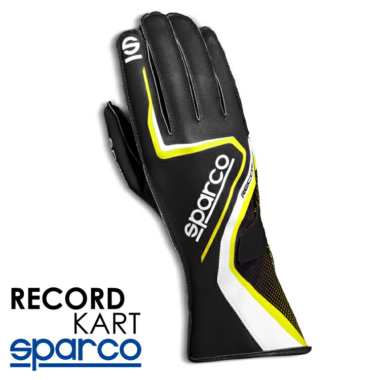 SPARCO スパルコ RECORD KART ブラック×イエロー レーシンググローブ レーシングカート・走行会・スポーツ走行用 (002555_NRGF)