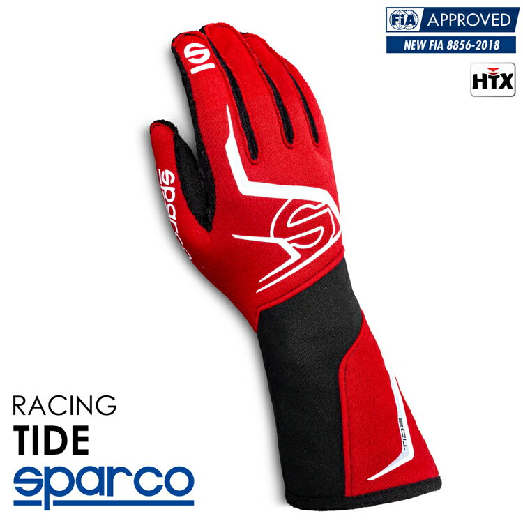 SPARCO スパルコ TIDE GLOVE レッド×ブラック レーシンググローブ FIA8856-2018公認 (01356_RSNR)