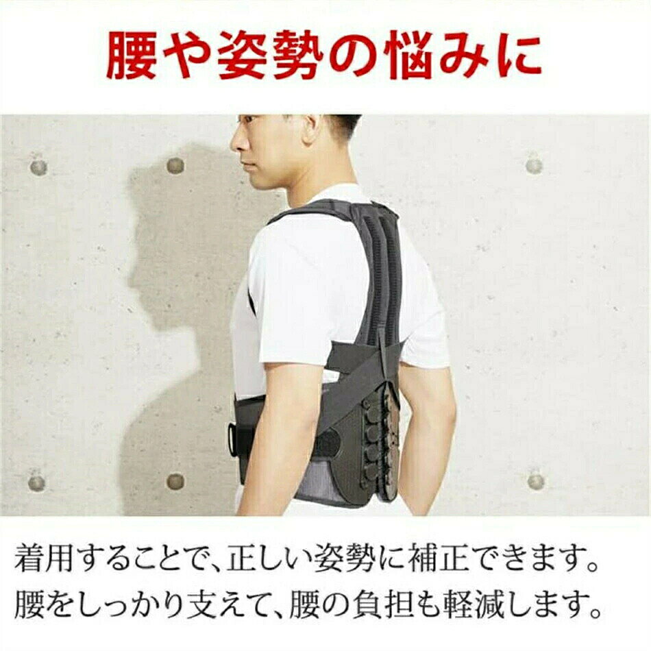 腰痛ベルト 骨盤ベルト 猫背矯正ベルト 背中と腰をWサポート！9個の滑車で超強力！...