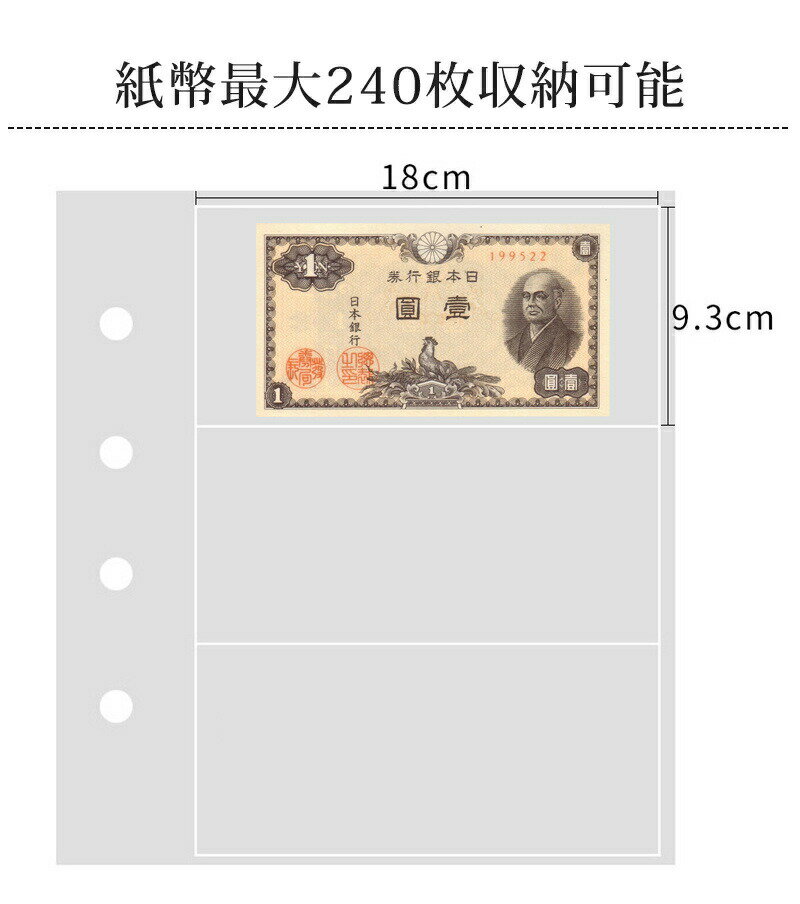 バインダー式 紙幣 硬貨 コレクションケース 記念硬貨 お札 お金 古銭 収集 コイン 保管 大容量 コレクションホルダー ディスプレイ コインアルバム 紙幣アルバム コインケース コインホルダー 紙幣整理 収納 保存 高品質PVCフィルム