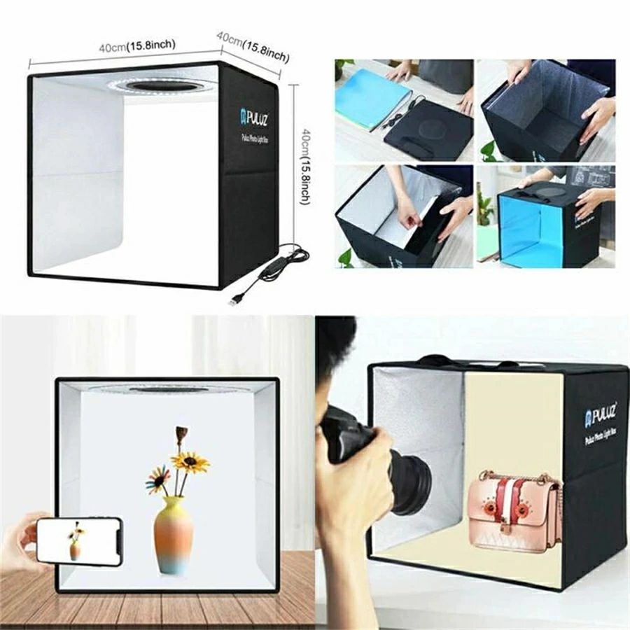 撮影キット 撮影ボックス LEDライト付 40/60/80cm 折りたたみ可能 調光可能 撮影ス...