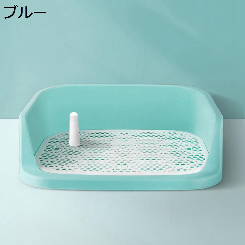 犬トイレ 犬用トイレトレー 犬用トイレトレーニング しつけトイレ 滑り止め ペット用品 犬のトイレ トレーニング用トレイ しつけ用トイレトレー 壁付き犬トイレ おしっこ飛散防止 シーツ破れ防止 犬用トイレボックス ブルー