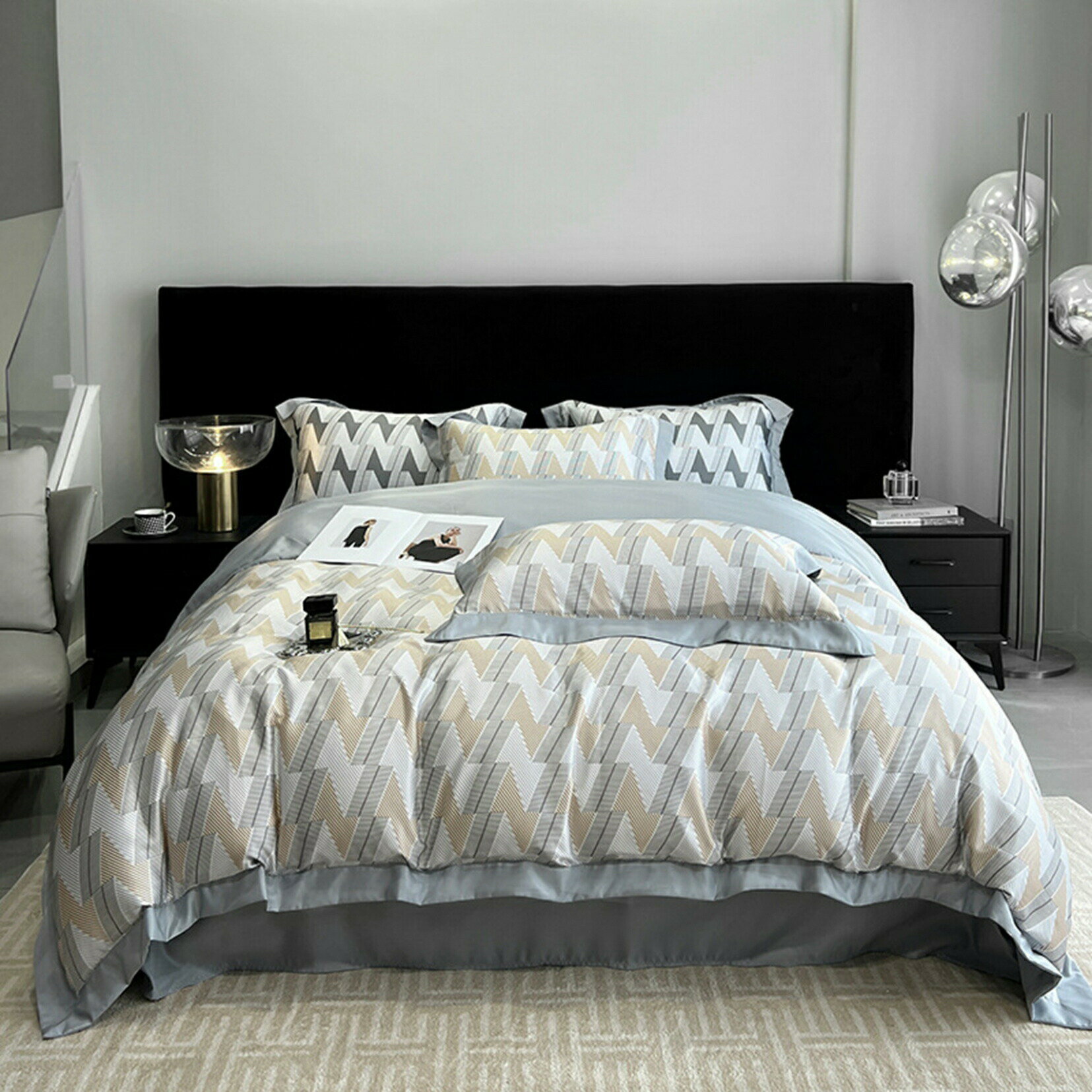 掛け布団カバー 接触冷感 夏用 優しい肌触り 花卉柄 光沢感 通気性がいい ひんやり 冷房対策 ツルツル ..