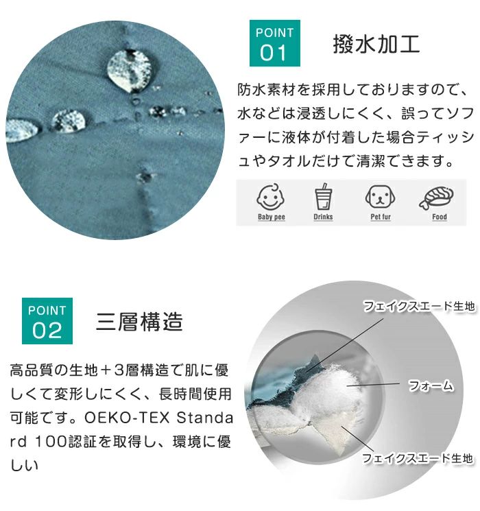ソファーカバー 撥水 ソファーパッド 3人掛け 2人 1人掛け かけるだけ 肘あり 北欧 ソファーマット シーツ 無地 マルチカバー 替えカバ [3]