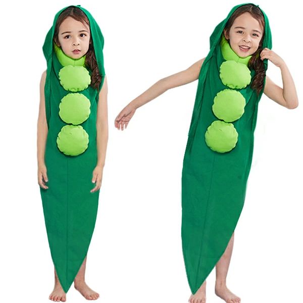 ハロウィン 衣装 さやえんどう 野菜 食べ物 子供 キッズ コスプレ 着ぐるみ えんどう豆 さやエンドウ コスチューム 女の子 男の子 ユニ