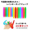 16本セット レインボー ポップ チューブ ストレスと不安を和らげ思考力を鍛えるパイプ感覚の知育おもちゃ