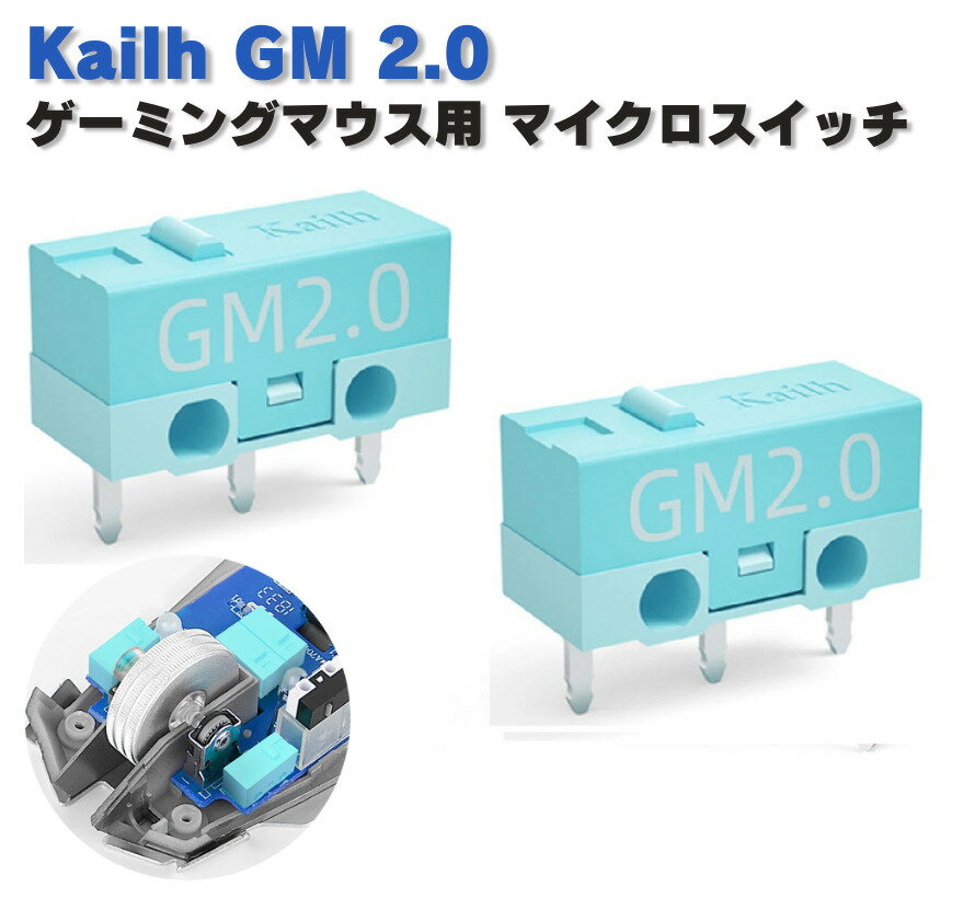 Kailh GM 2.0 ゲーミングマウス用 マイクロスイッチ ピン押　ボタン形 ゲームマウス用 マウスボタンのチャタリング発生時にスイッチの伝導率アップ 2個