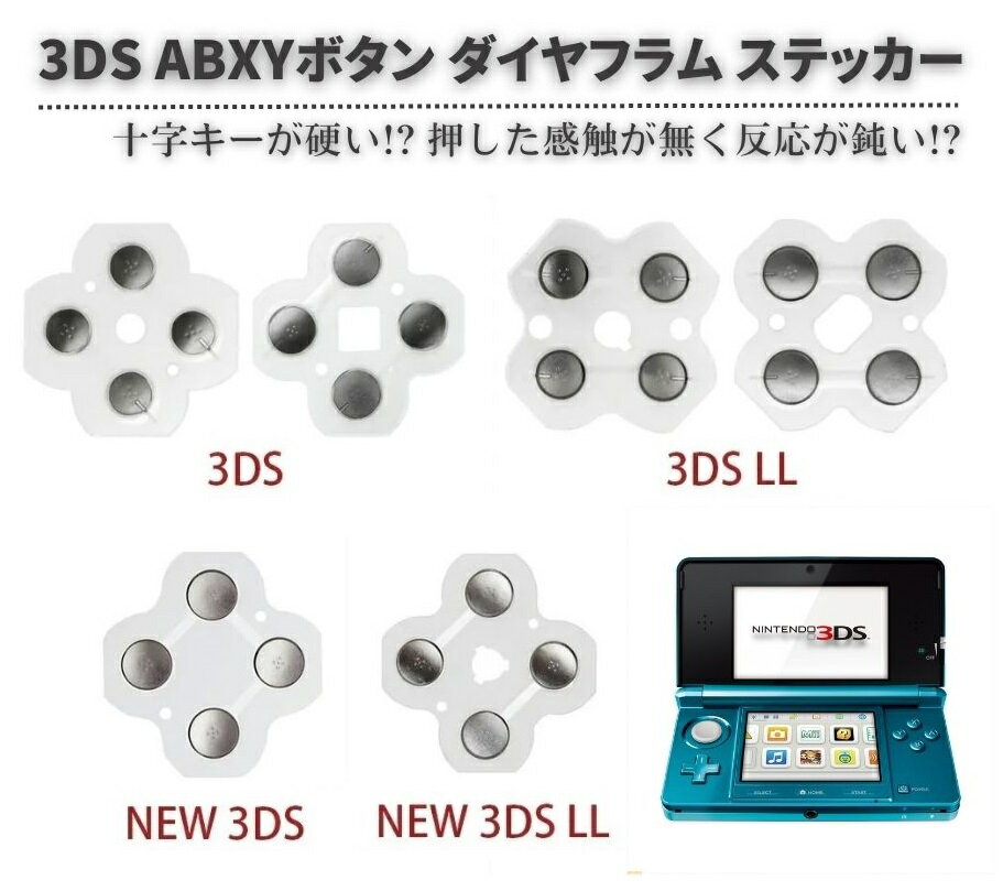 任天堂 Nintendo 3DS 専用　ABXY 上下左右 方向 十字 ボタン ダイヤフラム スイッチ シール ステッカー 修理 補修 交換 互換 部品 保守 パーツ