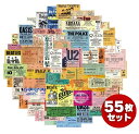 55枚セット 洋楽 有名 ロック ポップス バンド アーチスト ミュージシャン コンサートチケット ステッカー シール