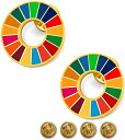 SDGs ピンバッジ 20mm サイズ 平ら仕上げ 国連ガイドライン対応 ゴールドフレーム シルバーフレーム UNDP 襟章 バッヂ 七宝焼 予備留め具付き 2個セット