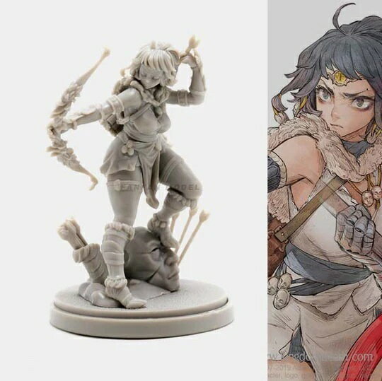 38mm 1/35 KINGDOM DEATH キングダム・デス Ranger Echoes of Death 2KD レンジャー・エコーズ・オブ・デス 2KD 女性戦士 未塗装 レジン製 組み立て キット フィギュア プラモデル 人形 ガレー…