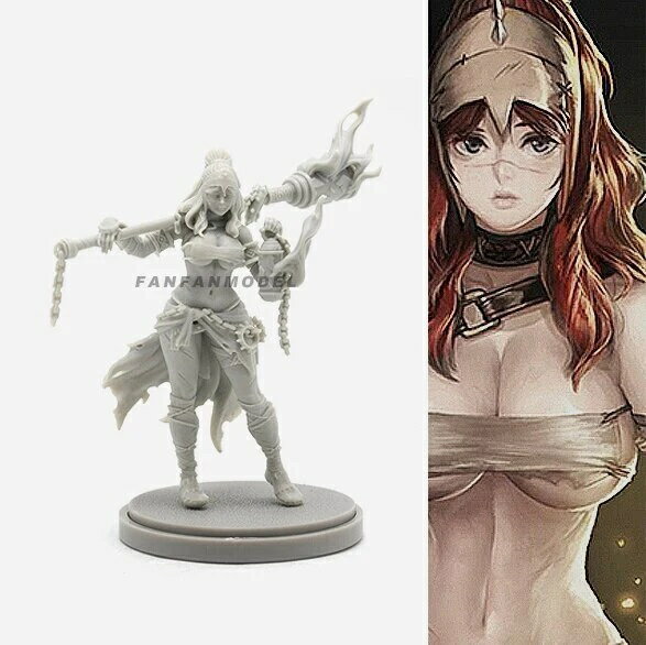  38mm 1/35 KINGDOM DEATH キングダム・デス Lantern Guard KD ランタン・ガード KD 女性戦士 未塗装 レジン製 組み立て キット フィギュア プラモデル 人形 ガレージキット