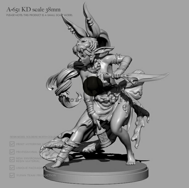  38mm 1/35 KINGDOM DEATH キングダム・デス 女性戦士 未塗装 レジン製 組み立て キット フィギュア プラモデル 人形 ガレージキット