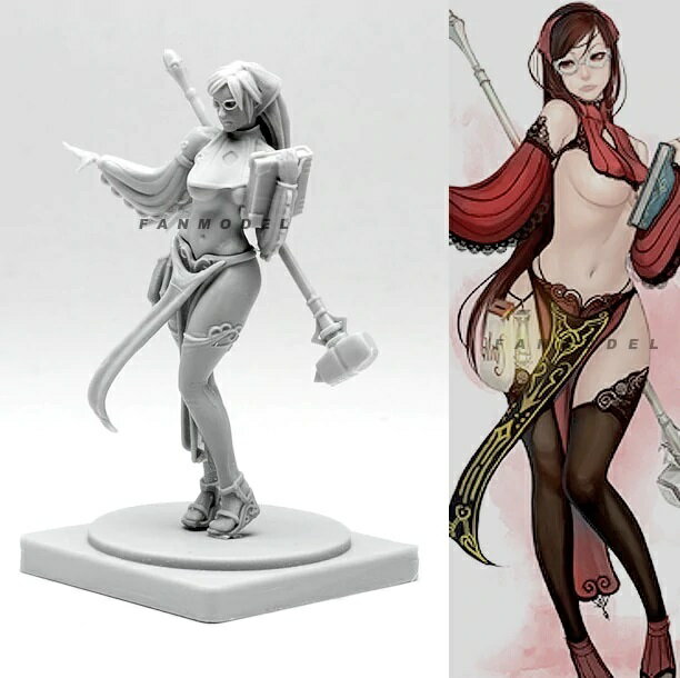 【お買い物マラソン 当店全品ポイント5倍】 39mm KINGDOM DEATH キングダム デス Preacher Pin Up 女性戦士 未塗装 レジン製 組み立て キット フィギュア プラモデル 人形 ガレージキット