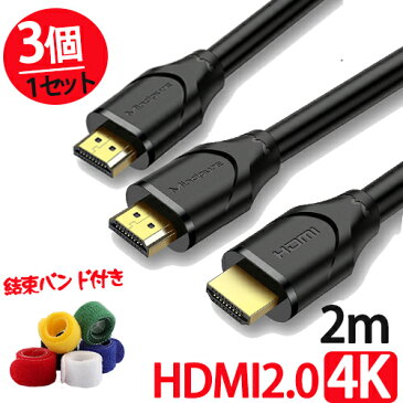 【3本】HDMI ケーブル 2m 4K/60Hz 3D Ver.2.0b スリム 細線 ハイスピード カメラ switch スイッチ PS3 PS4 対応 TV ノートPC パソコン テレビ モニター ケーブル ディスプレイ 家庭用 業務用 cable スリムケーブル イーサネット 2メートル 20cm 黒