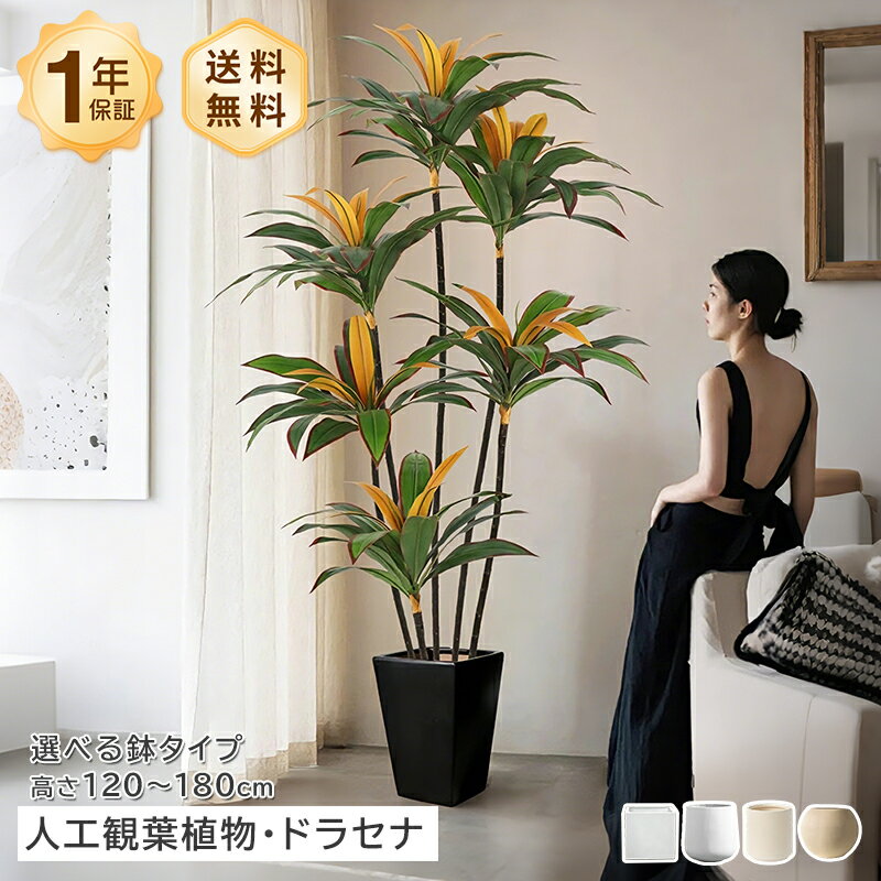 乐天商城 - フェイクグリーン 人工観葉植物 人造植物 ドラセナ フェイクプランツ インテリアグリーン 大型 120cm 150cm 180cm 鉢付き スタンド リビング 室内 置物 飾り 高級感 リアル 生まれ ラグジュアリー 北欧 モダン インテリア 家具