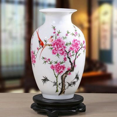 花瓶中国伝統柄景徳鎮陶器製回転式台座付き 桃の花と小鳥 日本代購流行生活代購館 Myjp 日本代購 花瓶中国伝統柄景徳鎮陶器製回転式台座付き 桃の花と小鳥 日本代購流行生活代購館 Myjp 日本代購