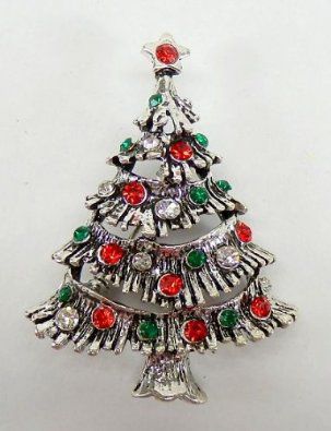 ブローチ クリスマスツリー アンティーク風のサムネイル