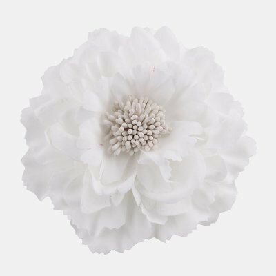コサージュ ヘアアクセサリー 牡丹の花 大きめ ホワイト 