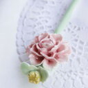 かんざし 髪飾り フラワー ピンク系の花 陶器製 (牡丹)