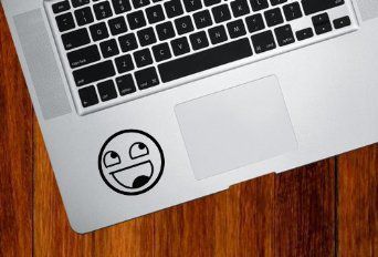 【50％OFF（半額）クーポン配布中】MacBook iPad ステッカー シール Epic Smiley (ブラック)