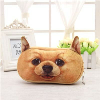 【在庫処分セール】ポーチ ペンケース 犬の顔 かわいい耳 ダイカット (柴犬) 【送料無料】