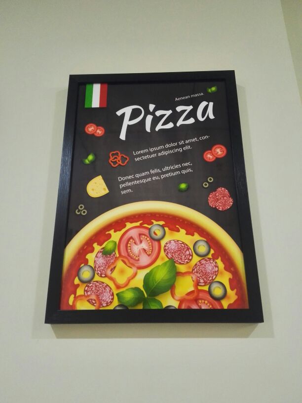 インテリアボード 黒板風 ピザ PIZZA 店舗装飾 縦型 (Bタイプ)