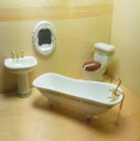 置物 ドールハウス ミニチュア家具 ヨーロピアン風 バス トイレ 4点セット 陶器製 (Cタイプ)