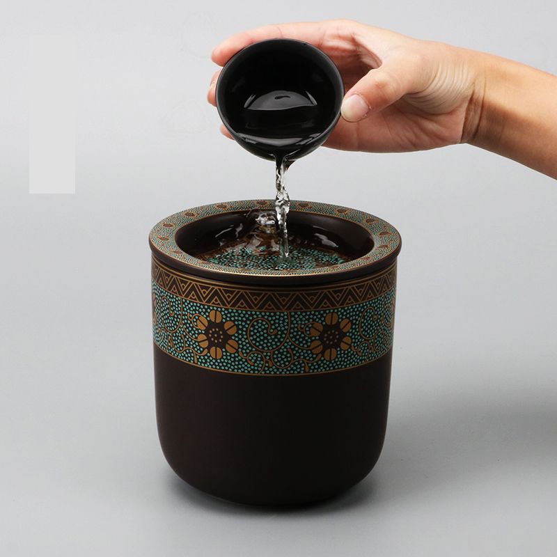 茶盤 壺型 中国茶 フラワー柄 オリエンタル風 陶磁器製