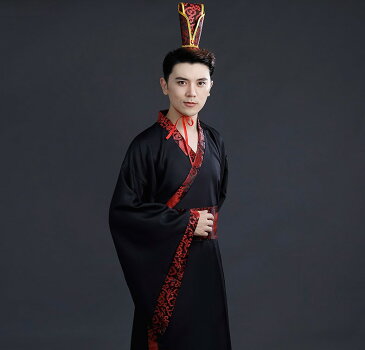 コスプレ 帽子 古代中国の皇帝の冠風 美しい刺繍入り あごひも付き (レッド)
