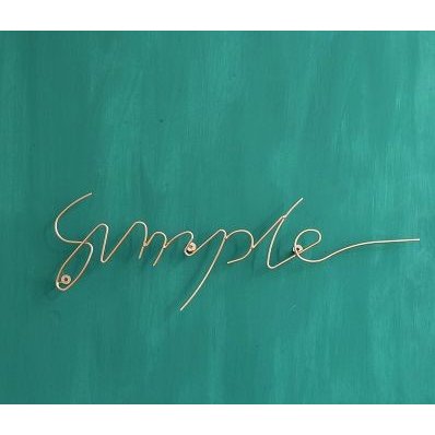 【訳あり】壁掛けオブジェ ワイヤー simple 筆記体 (ゴールド)