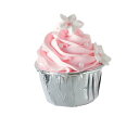 食品サンプル カップケーキ 生クリーム フラワーのトッピング (ピンク)